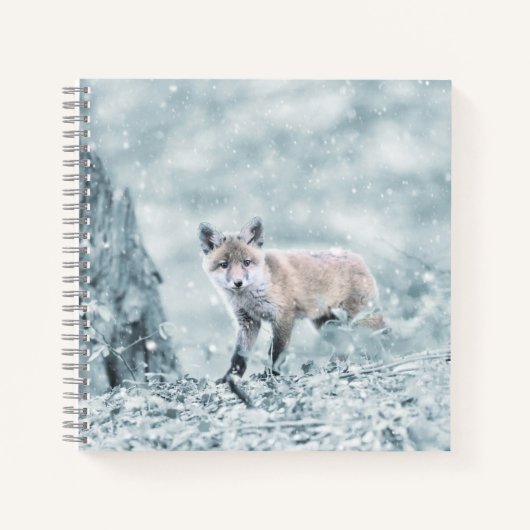 Fox Cub in de sneeuw Notitieboek (Voorkant)