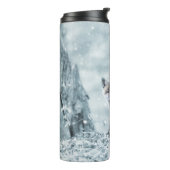 Fox Cub in de sneeuw Thermosbeker (Gedraaid links)