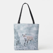 Fox Cub in de sneeuw Tote Bag (Achterkant)