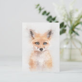 Fox Cub Portret Briefkaart (Staand voorkant)