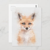 Fox Cub Portret Briefkaart (Voorkant / Achterkant)