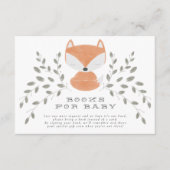 Fox cub rustic Woodland Baby shower Books for Baby Informatiekaartje (Voorkant)