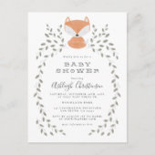 Fox Cub Rustic Woodland Baby shower Uitnodiging Briefkaart (Voorkant)