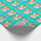 Fox cub winter art personaliseert de kerstbeker va cadeaupapier (Hoek)