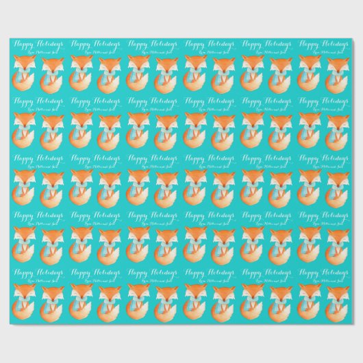 Fox cub winter art personaliseert de kerstbeker va cadeaupapier (Vlak)