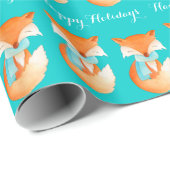 Fox cub winter art prettige feestdagen kerstomslag cadeaupapier (Rol Hoek)