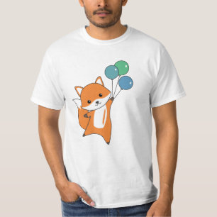 Fox Cute Animals vliegt met ballonnen kinderen T-shirt