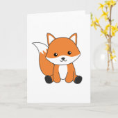 Fox Cute Forest Animal Foxes Red Fox Kaart (Gele Bloem)