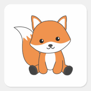 Fox Cute Forest Animal Foxes Red Fox Vierkante Sticker