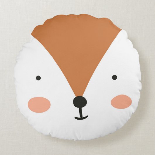 Fox Cute Green nursery Baby Room Rond Kussen (Voorkant)