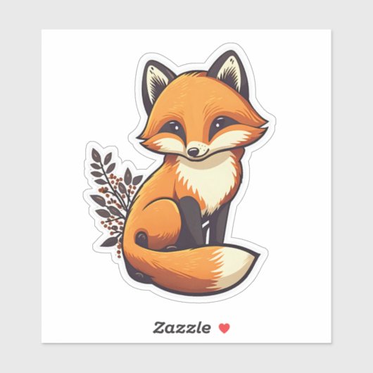 Fox cute little animal sticker (Vel)