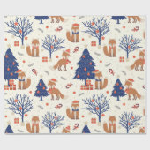 Fox Cuties (grootschalig) Cadeaupapier (Vlak)