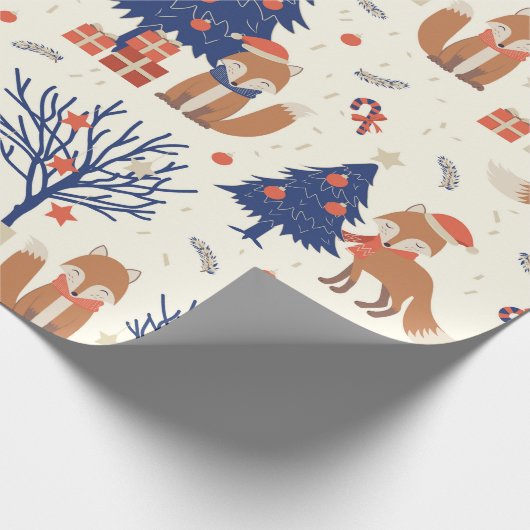 Fox Cuties (grootschalig) Cadeaupapier (Hoek)