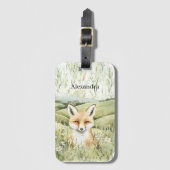 Fox Daisy Flowers Bagagelabel (Voorkant (verticaal))