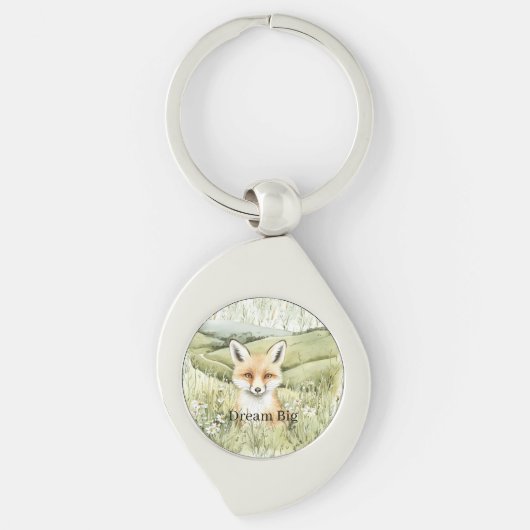 Fox Daisy Flowers Sleutelhanger (Voorkant)
