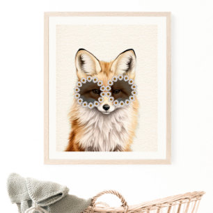 Fox Daisy Zonnebril Woodland kwekerij Poster
