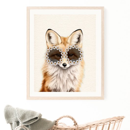 Fox Daisy Zonnebril Woodland kwekerij Poster