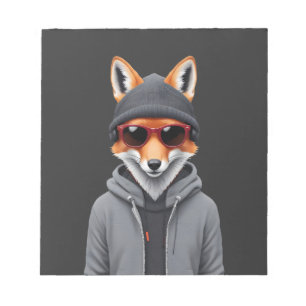Fox Dearing Hoodie Grappig Cool Animal Character A Notitieblok