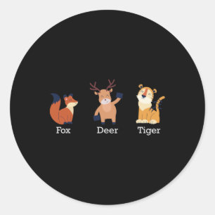 Fox Deer Tijger Dieren Subtiele Anti Trump Ronde Sticker