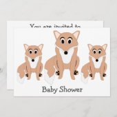 Fox Design Baby shower Invitation Kaart (Voorkant / Achterkant)