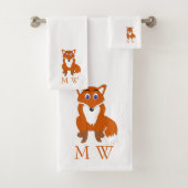 Fox Design met monogram Bad Handdoek (Insitu)
