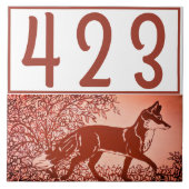 Fox Design Woodland Copper Tone House Number Tile Tegeltje (Voorkant)