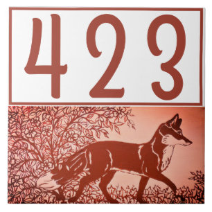 Fox Design Woodland Copper Tone House Number Tile Tegeltje