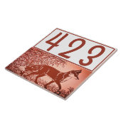 Fox Design Woodland Copper Tone House Number Tile Tegeltje (Zijkant)