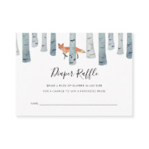 Fox Diaper Raffle Baby shower Kaart