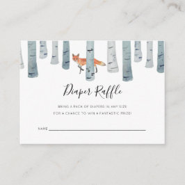 Fox Diaper Raffle Baby shower Kaart