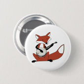 Fox die de Banjo speelt Ronde Button 5,7 Cm (Voorkant /achterkant)
