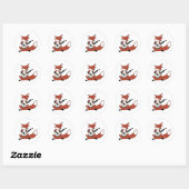 Fox die de Banjo speelt Ronde Sticker (Vel)
