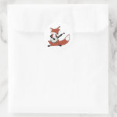 Fox die de Banjo speelt Ronde Sticker (Tas)