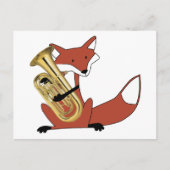 Fox die de euphonium afspeelt briefkaart (Voorkant)