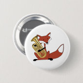 Fox die de euphonium afspeelt ronde button 5,7 cm (Voorkant /achterkant)