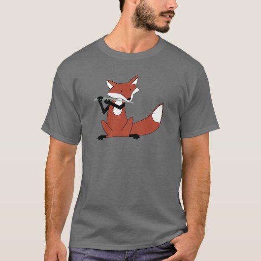 Fox die de Flute afspeelt T-shirt (Voorkant)