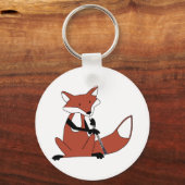 Fox die de Oboe speelt Sleutelhanger (Voorkant)