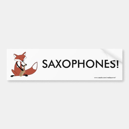 Fox die de saxofone afspeelt bumpersticker (Voorkant)