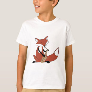 Fox die de saxofone afspeelt t-shirt