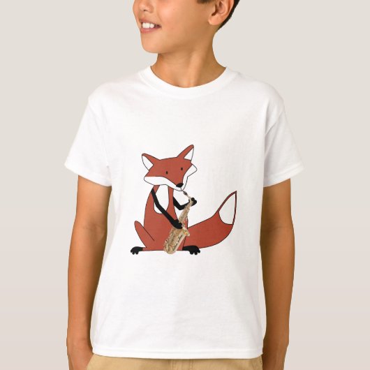 Fox die de saxofone afspeelt t-shirt (Voorkant)