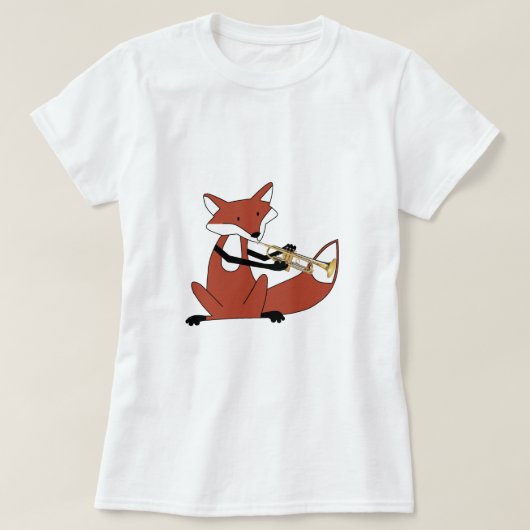 Fox die de Trumpet afspeelt T-shirt (Design voorkant)