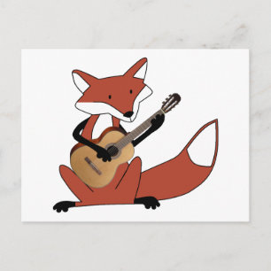 Fox die gitaar speelt briefkaart