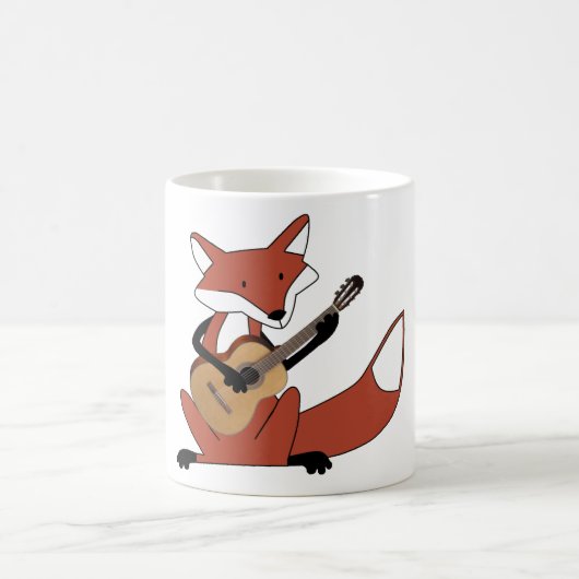 Fox die gitaar speelt koffiemok (Center)