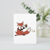 Fox die het Trombone afspeelt Briefkaart (Staand voorkant)