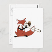 Fox die het Trombone afspeelt Briefkaart (Voorkant / Achterkant)