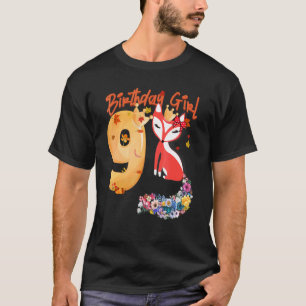 Fox Dier 9e Verjaardag Meisje Fox B Dag 9 Jaar Ol T-shirt