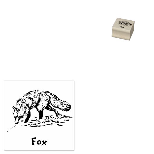 FOX DIER RUBBER STEMP RUBBERSTEMPEL (Gestempeld)