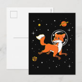 Fox-dieren in de ruimte briefkaart (Voorkant / Achterkant)