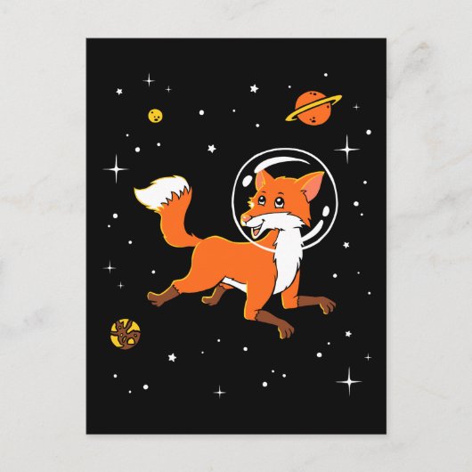 Fox-dieren in de ruimte briefkaart (Voorkant)