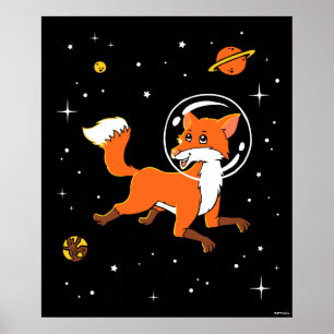 Fox-dieren in de ruimte poster